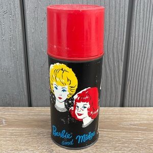 Barbie and Midge Vintage 1962 Canadian Edition Metal Thermos